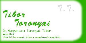 tibor toronyai business card